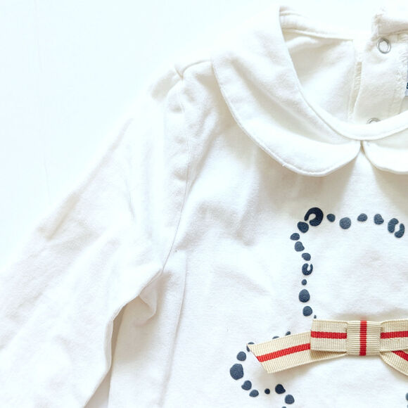 Original Marines Collared Teddy Bear Dress – White Long Sleeves | Baby Girl 6-9M - Picture 5 of 9